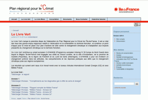 Capture d'écran - Plan Climat Ile de France - Linea21