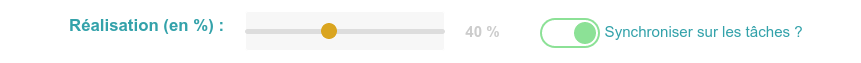 Illustration de la synchronisation des tâches sur l'indicateur de réalisation