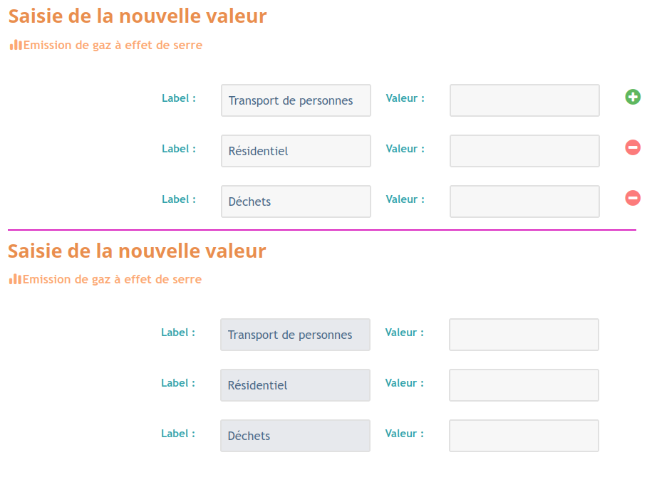 Capture d'écran avec les labels figés pour empêcher le changement